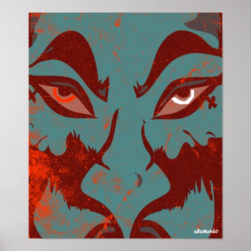 Caras do diabo azul poster