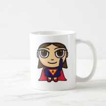 Caráter da menina do super-herói caneca