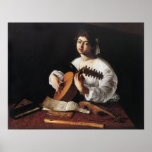 Caravaggio o jogador do alaúde pôsteres