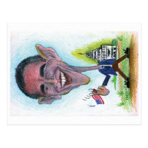 Caricatura-Cartão Obama Cartao Postal