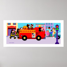 Carro de bombeiros ocupado poster