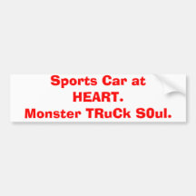 Carro de esportes no CORAÇÃO.  Monster truck S0ul. Adesivos