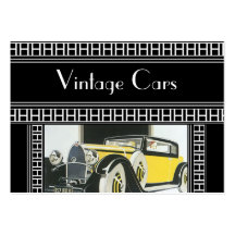 Carros vintage do cartão de visita