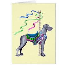 Carrossel azul UC de great dane - personalizado Cartão
