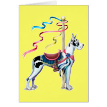 Carrossel do Harlequin de great dane - personaliza Cartão