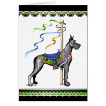 Carrossel preto de great dane - personalizado cartao