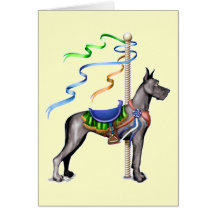 Carrossel preto de great dane - personalizado cartoes