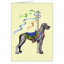 Carrossel preto UC de great dane - personalizado Cartao