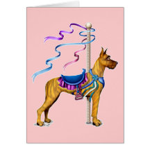 Carrossel rajado de great dane - personalizado cartao