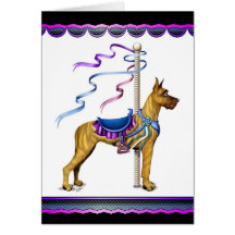 Carrossel rajado de great dane - personalizado cartao