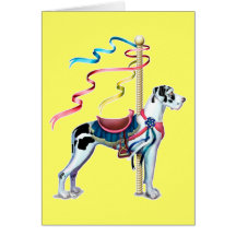 Carrossel UC do Harlequin de great dane - personal Cartao