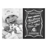 Cartão 2012 liso do Natal da tipografia do quadro Convites Personalizados