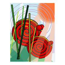 Cartão abstrato do caracol cartão postal