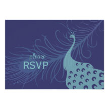 Cartão bonito do pavão RSVP Convite
