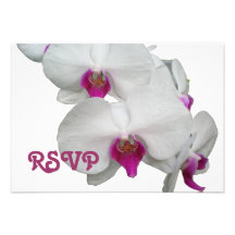 Cartão branco da orquídea RSVP Convites Personalizados