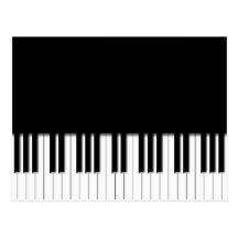 Cartão - branco do preto do teclado de piano cartoes postais