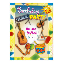 Cartão colorido da FESTA DE ANIVERSÁRIO da música Cartoes Postais