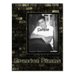 Cartão com fotos da parede de tijolo do Grunge Cartao Postal
