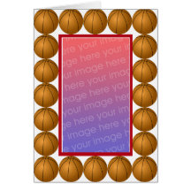 Cartão com fotos do basquetebol