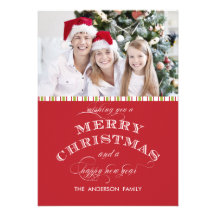 CARTÃO COM FOTOS VERMELHO DO FELIZ NATAL CONVITES