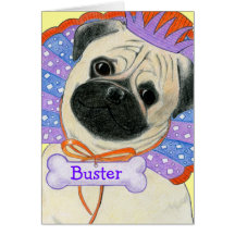 Cartão conhecido customizável do Pug