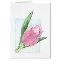 Cartão cor-de-rosa da tulipa