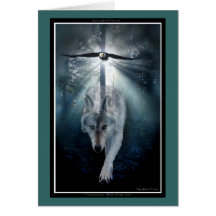 Cartão da arte do lobo & dos animais selvagens de 