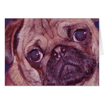 Cartão da cara do filhote de cachorro do Pug