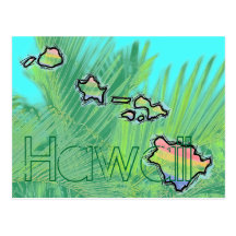 Cartão da palma das ilhas havaianas cartao postal