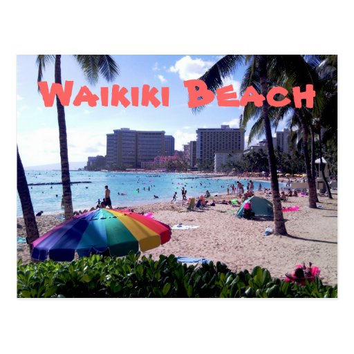 Cartão da praia de Waikiki Cartão Postal