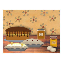 Cartão da receita das sobremesas do país cartões postais