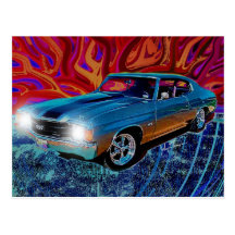 Cartão de 72 Chevy Chevelle Cartoes Postais
