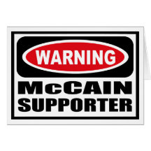 Cartão de advertência do SUPORTE de McCAIN