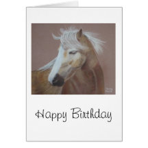 Cartão de aniversário da arte do cavalo