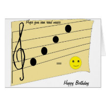 Cartão de aniversário da música