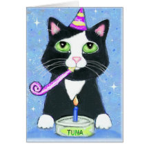 Cartão de aniversário do menino do amante do gato
