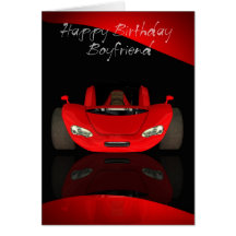 Cartão de aniversário do namorado com o carro de e