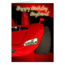 Cartão de aniversário do namorado com o carro de e