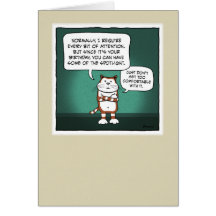 Cartão de aniversário engraçado: Projector do gato