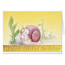 Cartão de aniversário tardivo feliz