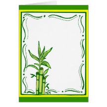 cartão de bambu da planta