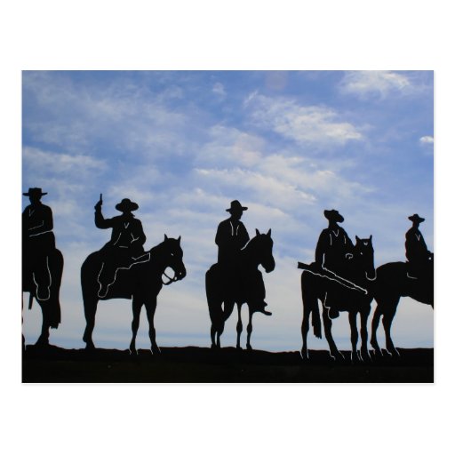 Cartão de cinco vaqueiros cartoes postais