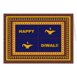 Cartão de Diwali das lâmpadas & das estrelas