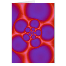 Cartão de furos espiral vermelho e azul