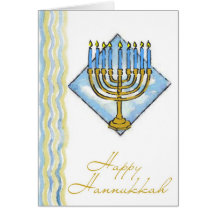 Cartão de Hanukkah com Minorah