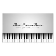 Cartão de indústria musical branco bonito do piano cartões de visita