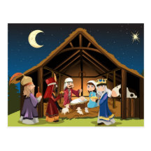 Cartão de Jesus da visita de três homens sábios Cartão Postal