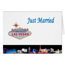 Cartão de Las Vegas do recem casados