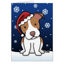 Cartão de Natal americano de Terrier de pitbull de