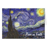 Cartão de Natal da noite estrelado de Van Gogh